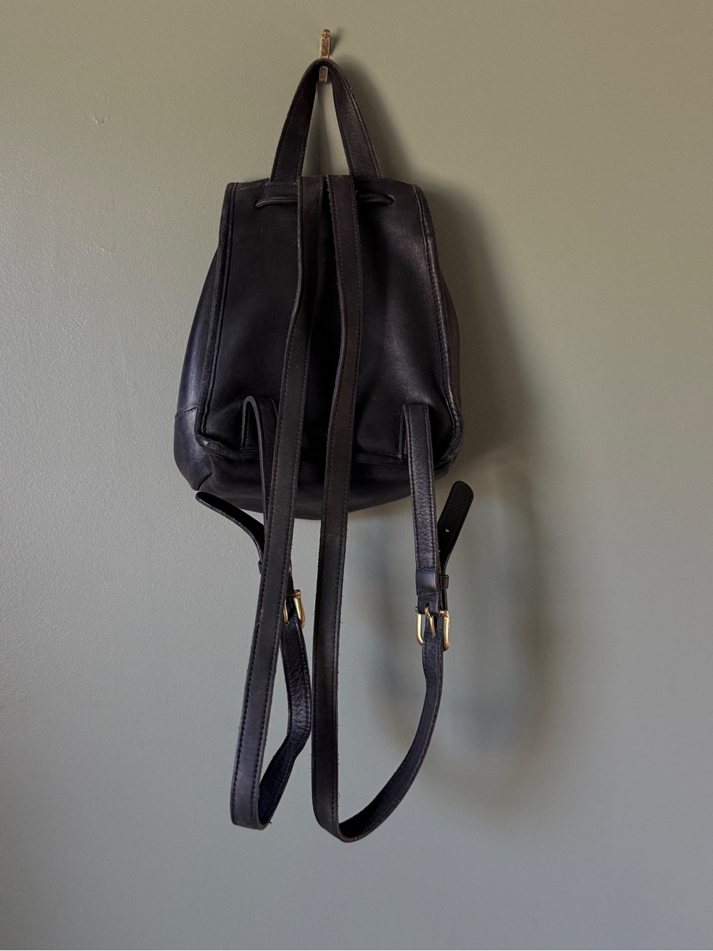 Vintage Coach Black Leather Backpack 90s/Y2K - Picture 2 of 8